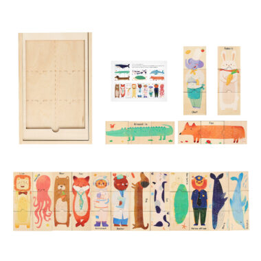 Wooden Bear Dress-Up Puzzle Toy for Toddlers