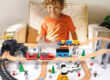 Electric Wooden Train Toy with Track and Interactive Assembly Model