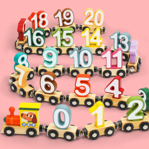 Magnetic Wooden Number Train Set for Toddlers – 12-Piece Educational Toy