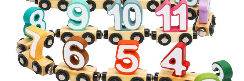 Magnetic Wooden Number Train Set for Toddlers – 12-Piece Educational Toy